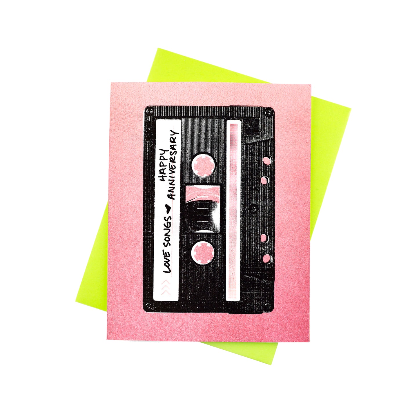 Cassette Love Songs "Happy Anniversary - Risograph Greeting Card