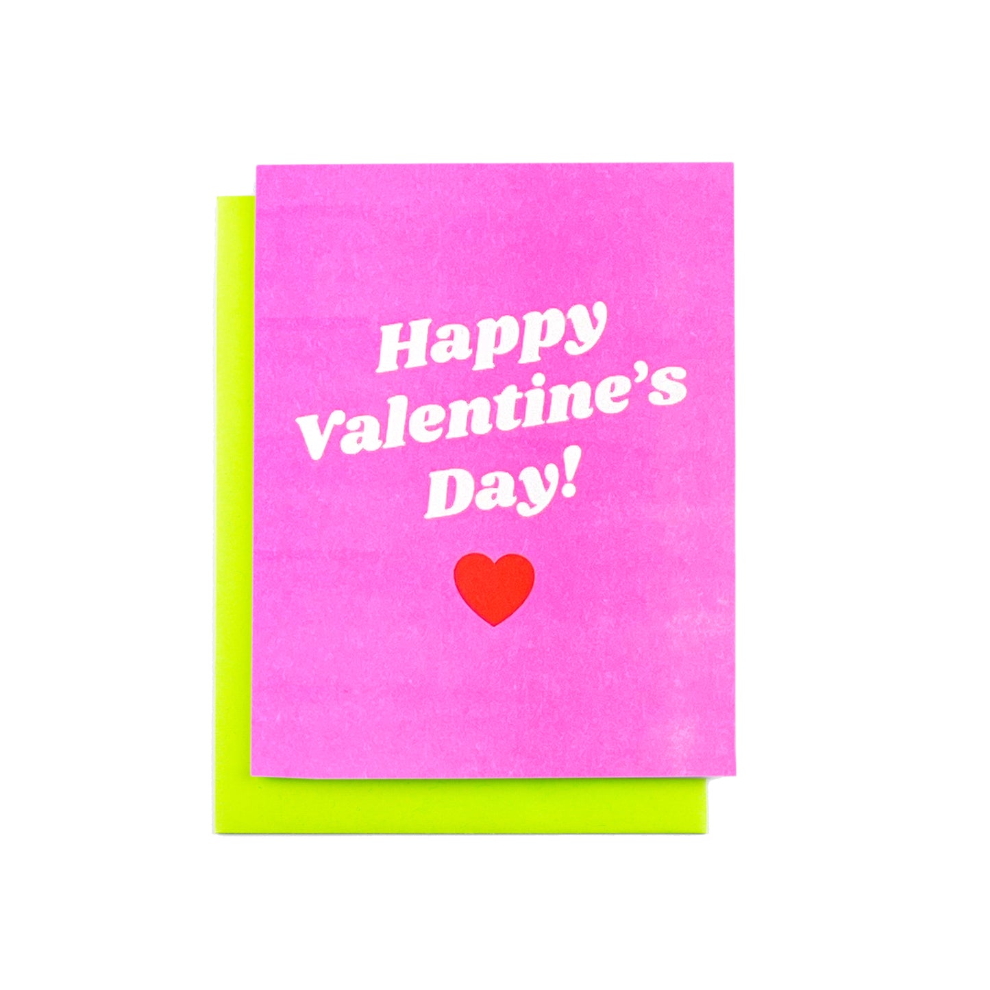 "Happy Valentine's Day" Pink - Risograph Valentine's Card