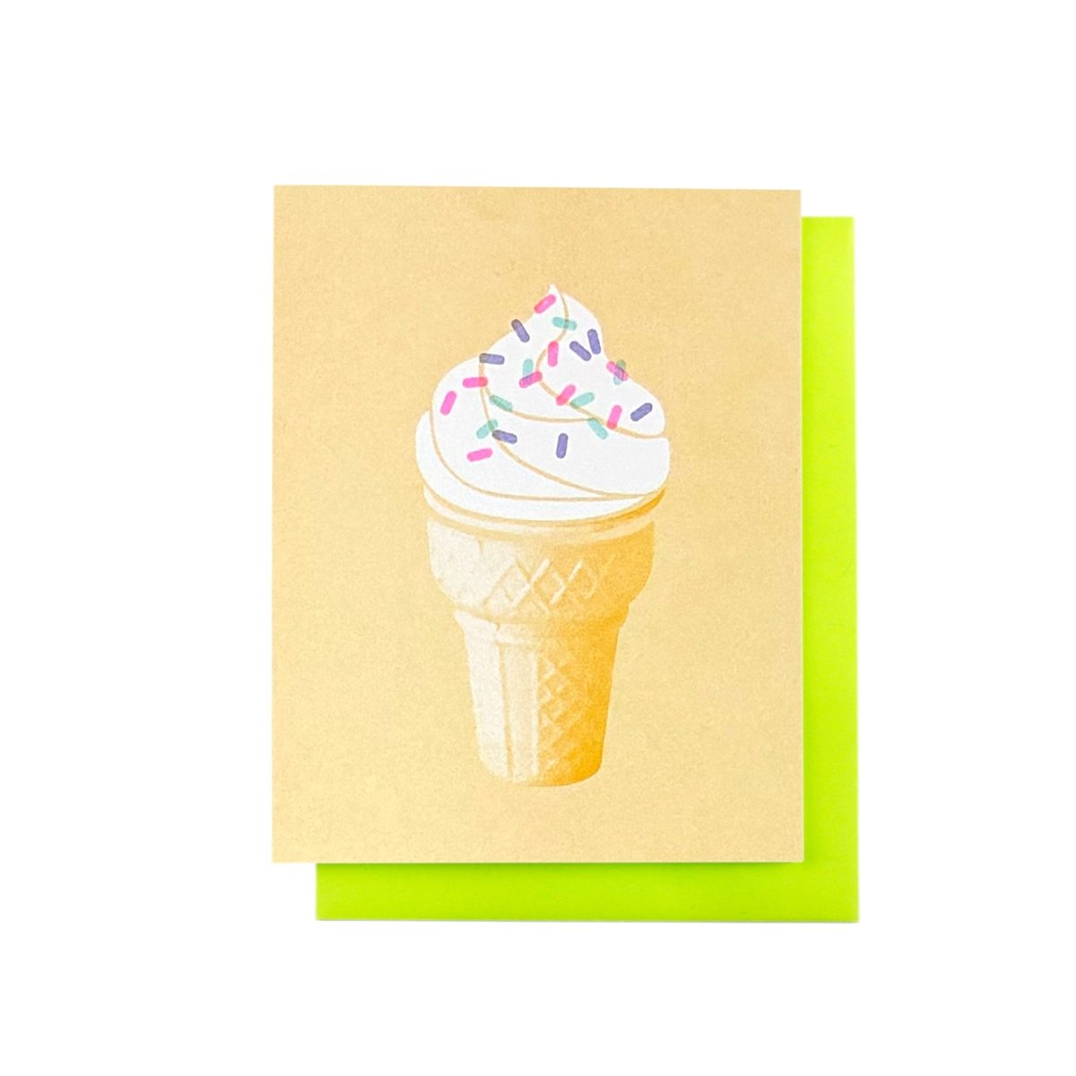 Ice Cream Cone Risograph Card - Next Chapter Studio