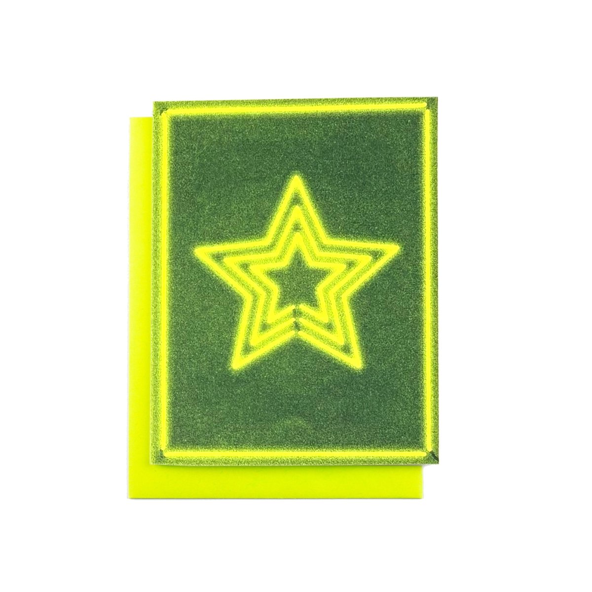 Neon Letters Radianting Stars Risograph Card - Next Chapter Studio