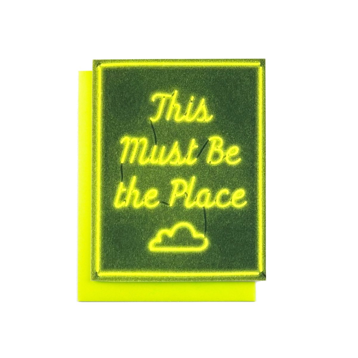 Neon Letters "This Must Be the Place" Risograph Card - Next Chapter Studio