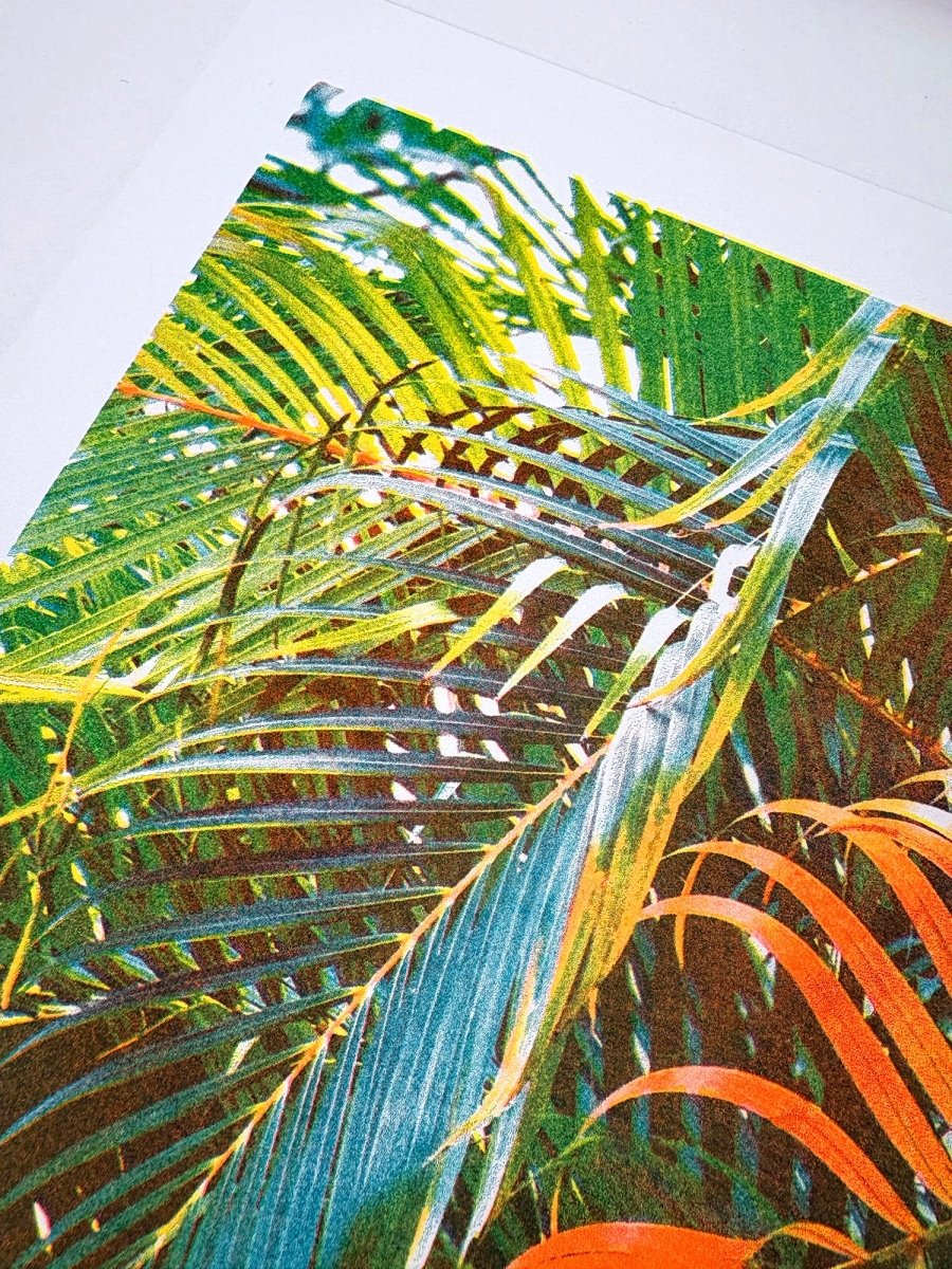 Neon Orange Palm - Risograph Art Print - Next Chapter Studio