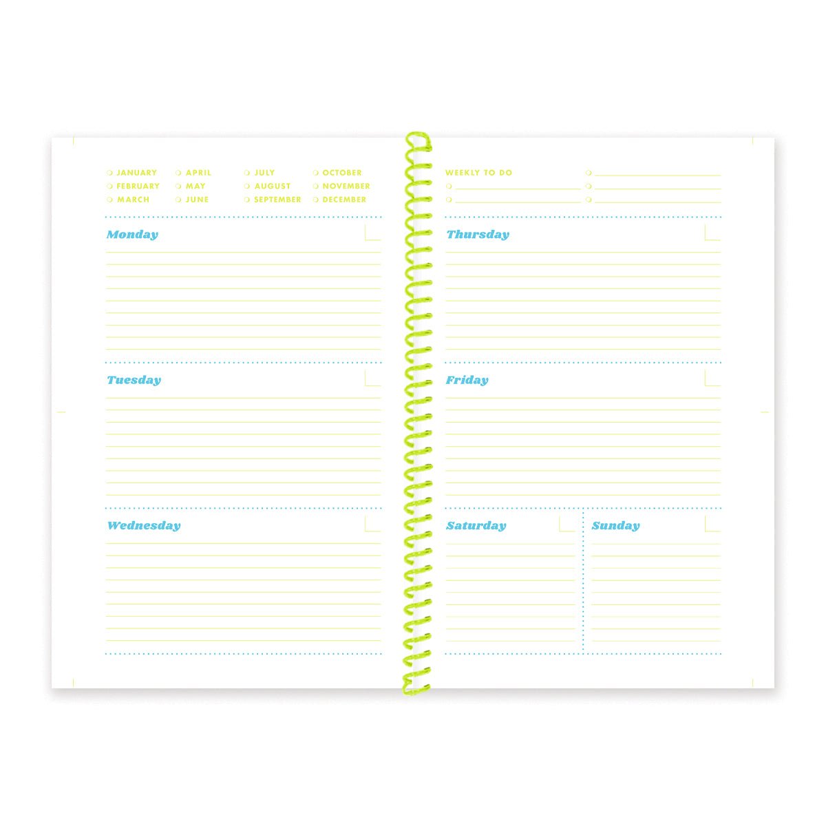 Perpetual Weekly Calendar - Undated - Next Chapter Studio