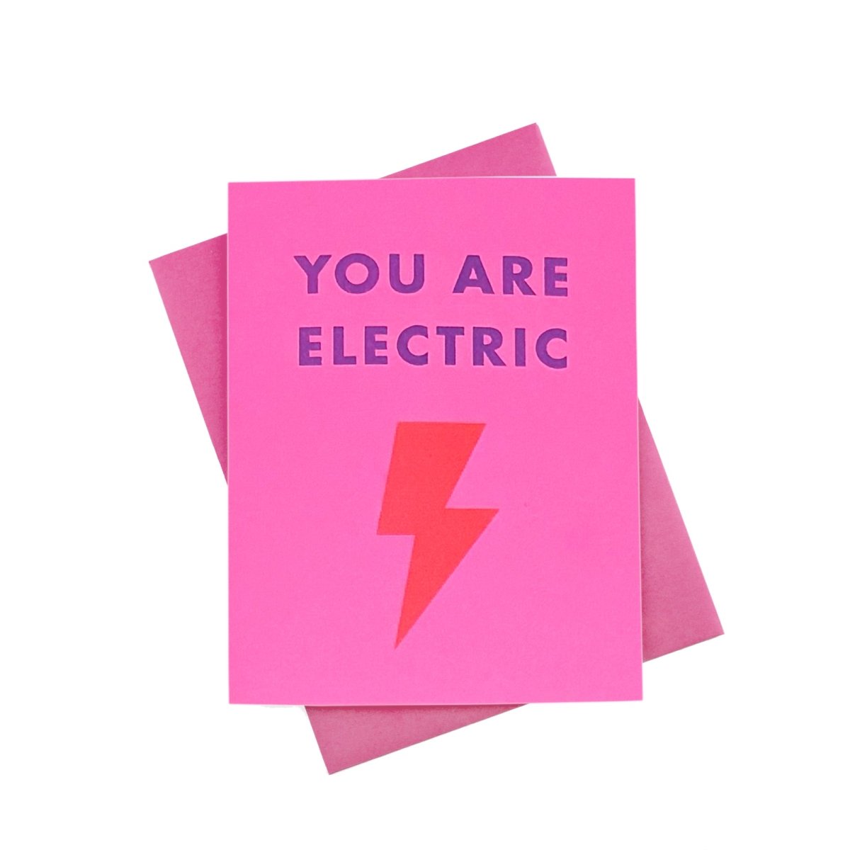 "You Are Electric" Lightning Encouragement Risograph Card - Next Chapter Studio