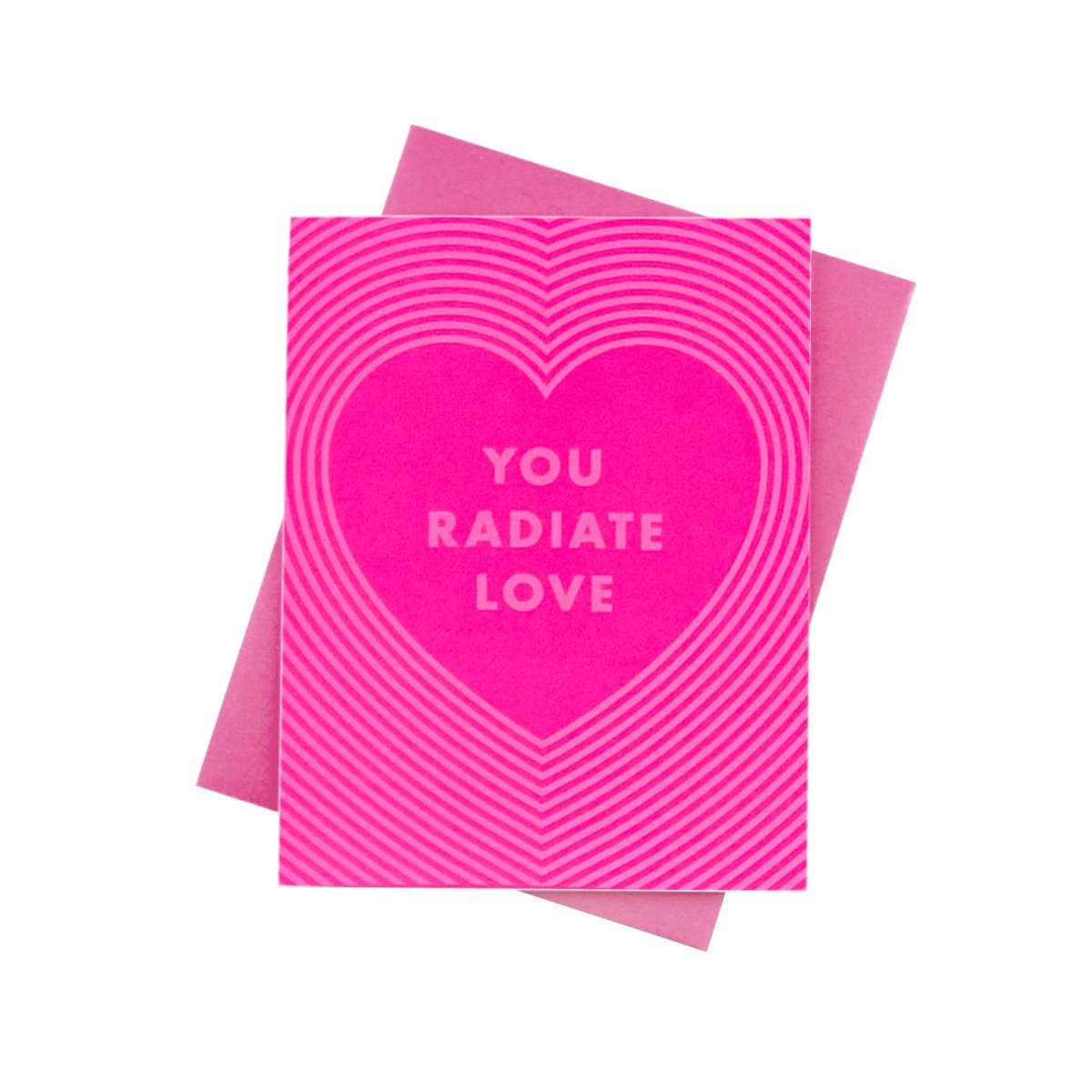 "You Radiate Love" Radiating Heart Risograph Card - Next Chapter Studio