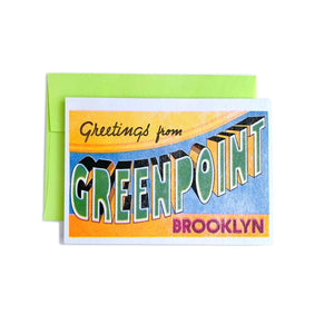 Greetings from: Greenpoint, Brooklyn - Risograph Card - Next Chapter Studio