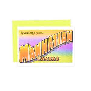 Greetings from: Manhattan, Kansas Risograph Card - Next Chapter Studio