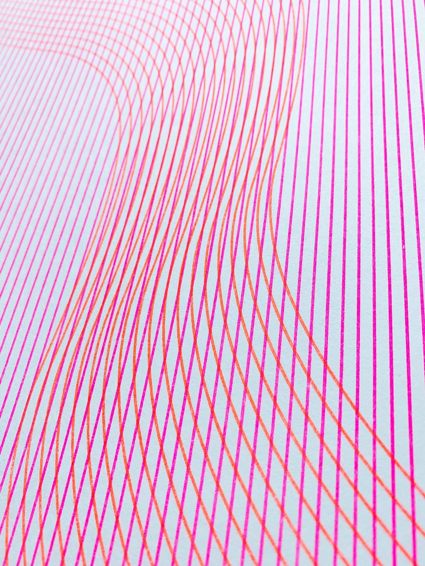 Moire Lines, Orange - Risograph Art Print - Next Chapter Studio