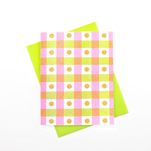 Picnic - Sunny Blanket Risograph Greeting Card - Next Chapter Studio