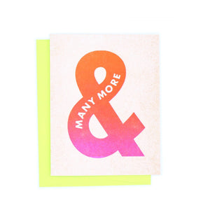 Punctuation "And Many More" Ampersand Happy Birthday Risograph Greetings Card - Next Chapter Studio