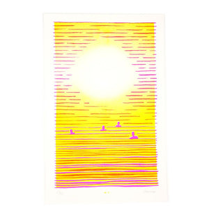 Swimmer's Sunset - Risograph Print - Next Chapter Studio