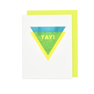 "YAY" Shapes Congratulations Greeting - Risograph Card - Next Chapter Studio