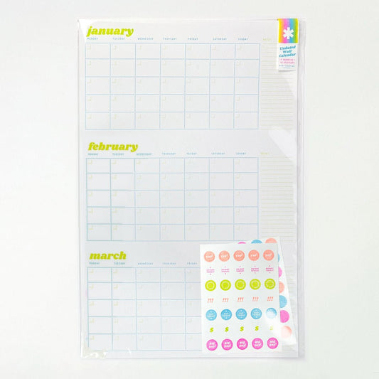 11x17 Risograph Perpetual Wall Calendar - Undated - Next Chapter Studio