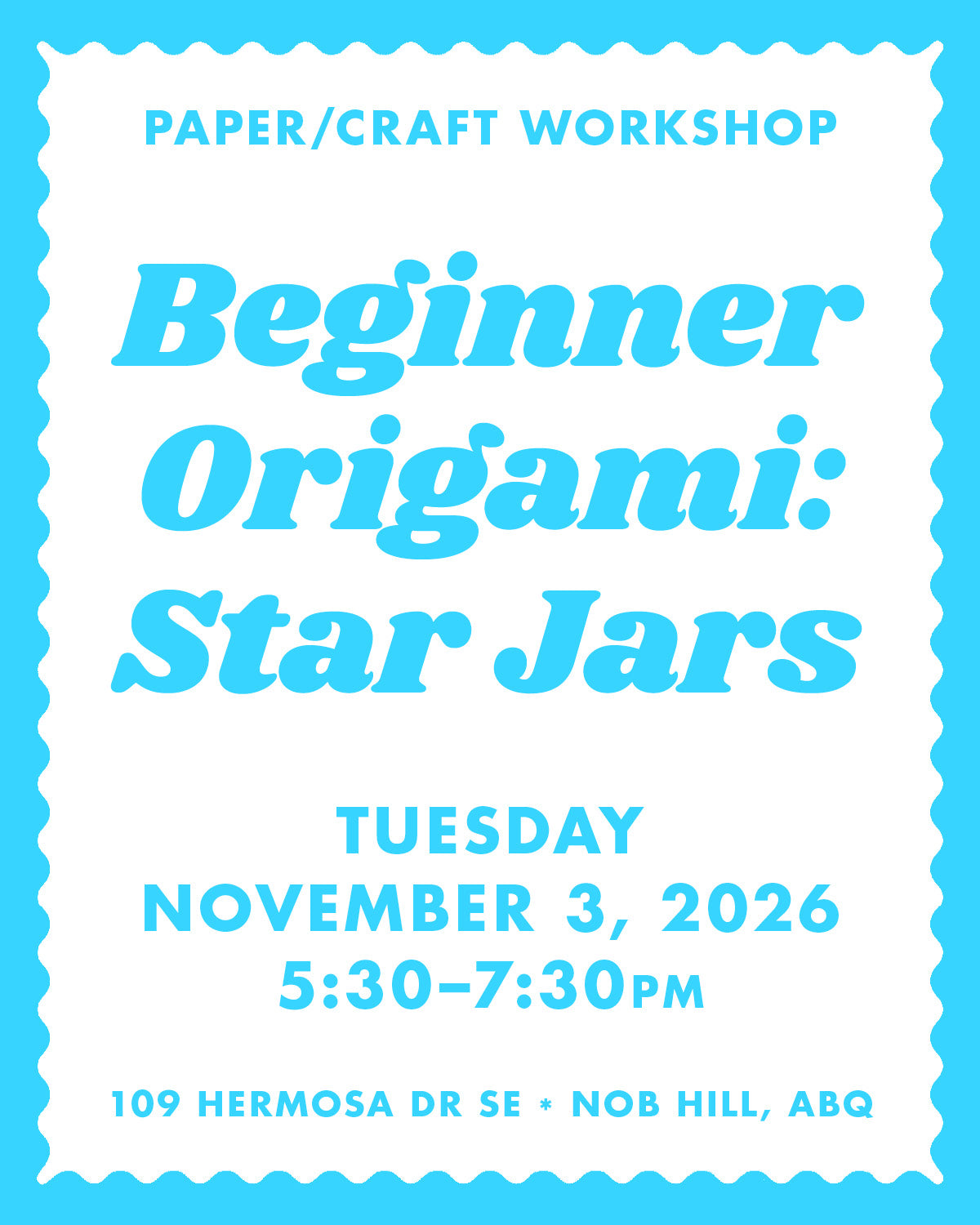 11/3/26 Origami Star Jars - Paper People Workshop