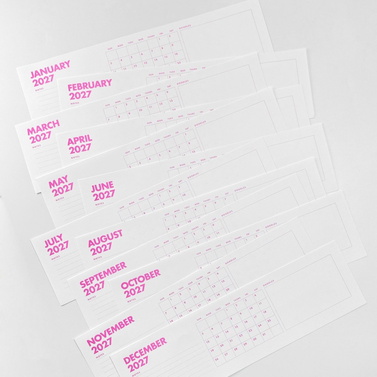 2027 Risograph Desk Pad Calendar - Next Chapter Studio