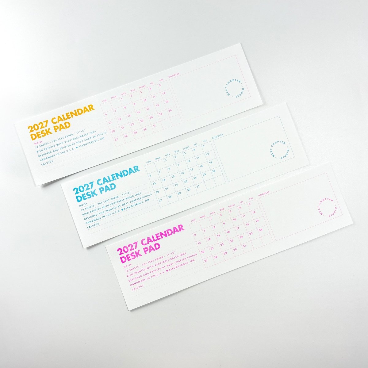 2027 Risograph Desk Pad Calendar - Next Chapter Studio