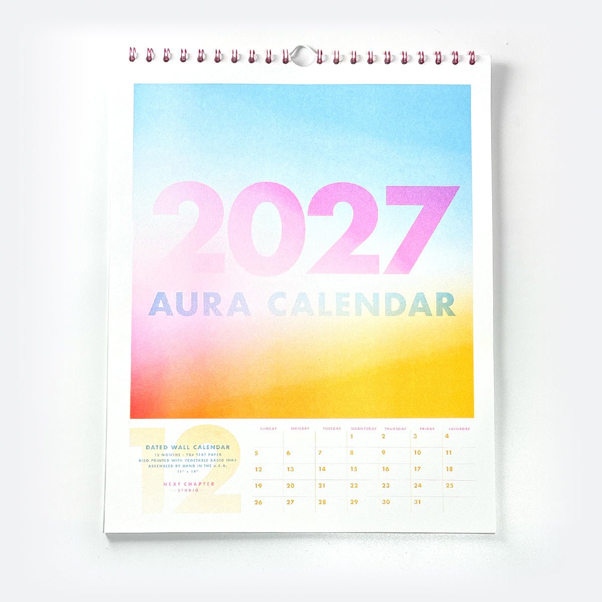 2027 Risograph Wall Calendar - Aura - Next Chapter Studio