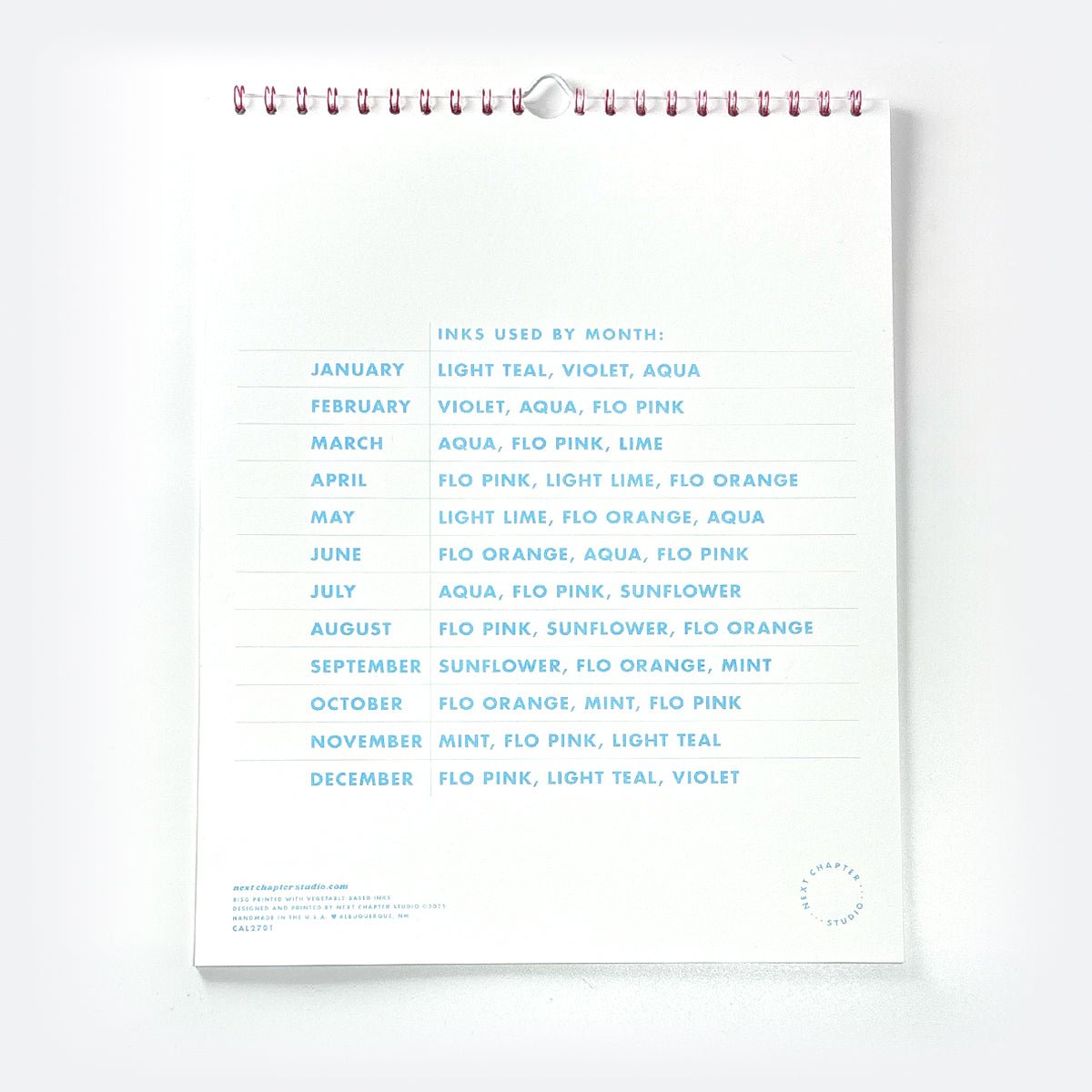 2027 Risograph Wall Calendar - Aura - Next Chapter Studio