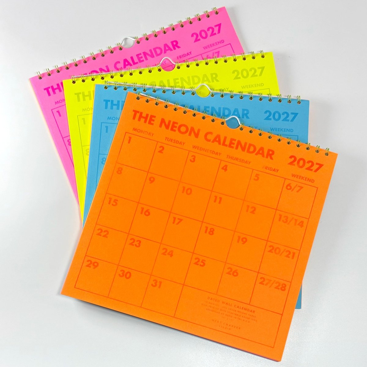 2027 Risograph Wall Calendar - Neon - Next Chapter Studio