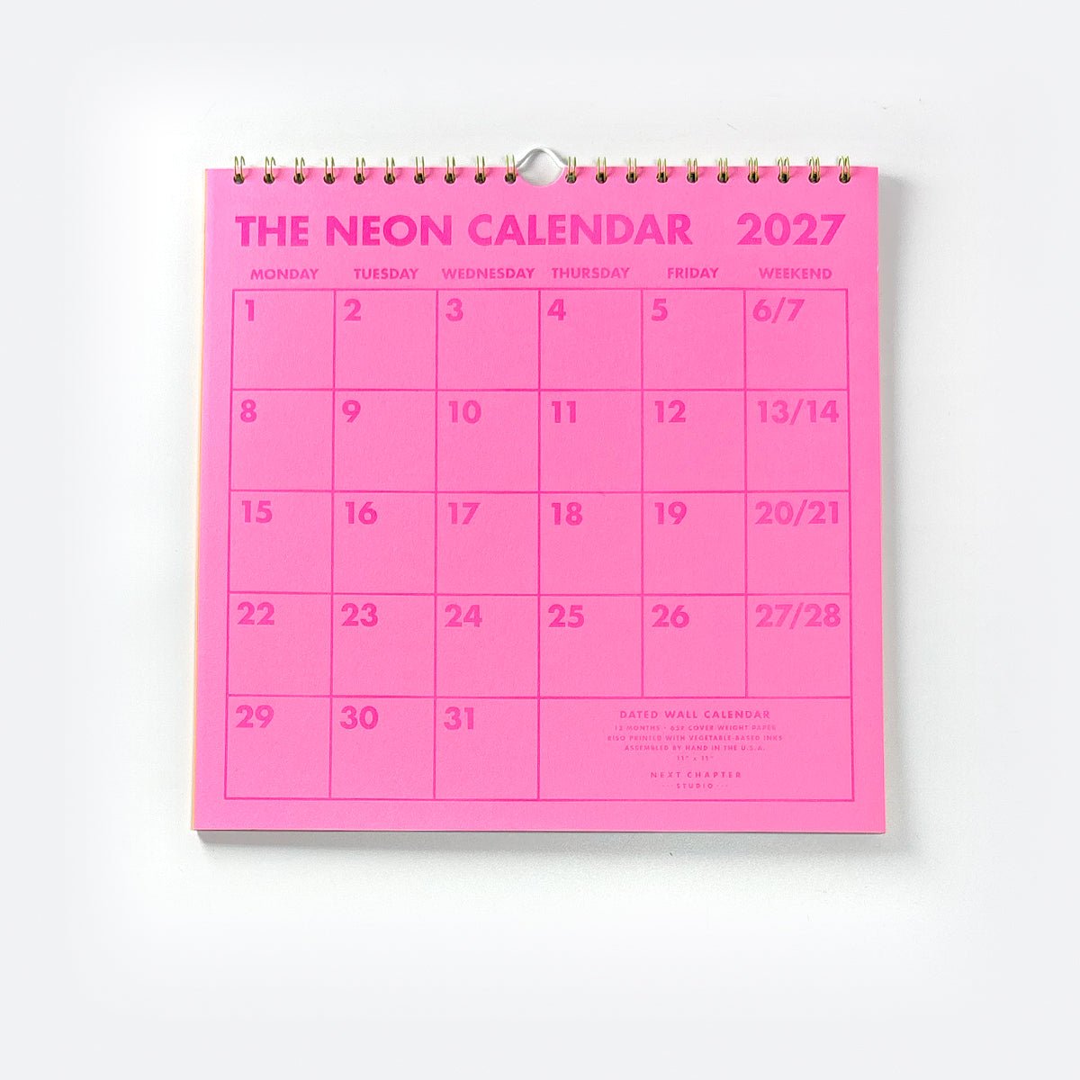 2027 Risograph Wall Calendar - Neon - Next Chapter Studio
