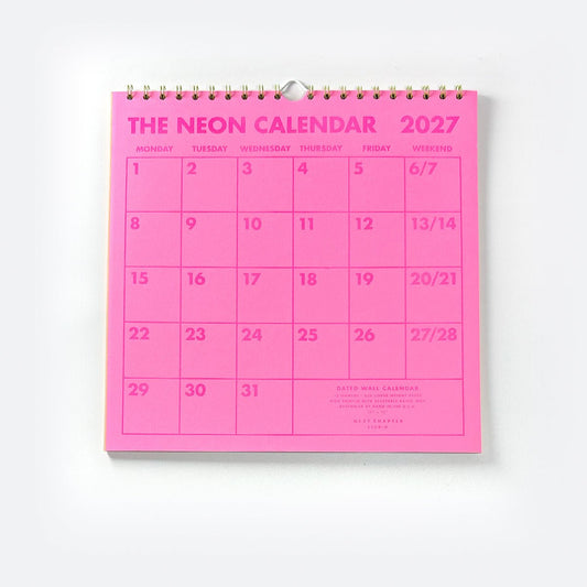2027 Risograph Wall Calendar - Neon - Next Chapter Studio