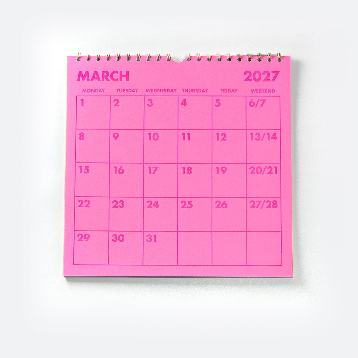 2027 Risograph Wall Calendar - Neon - Next Chapter Studio