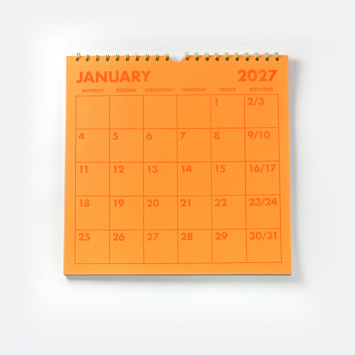 2027 Risograph Wall Calendar - Neon