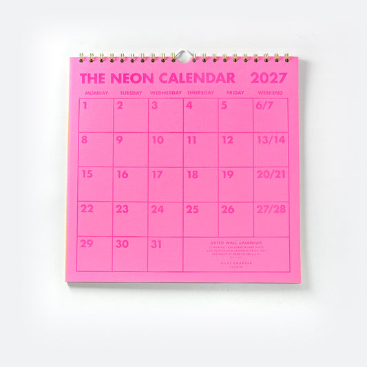 2027 Risograph Wall Calendar - Neon