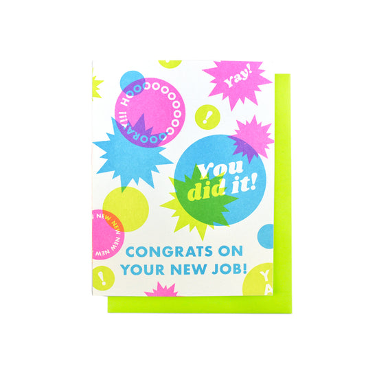 Congrats on Your New Job! - Risograph Greeting Card