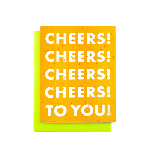 "Cheers! Cheers! To You!" Risograph Greeting Card