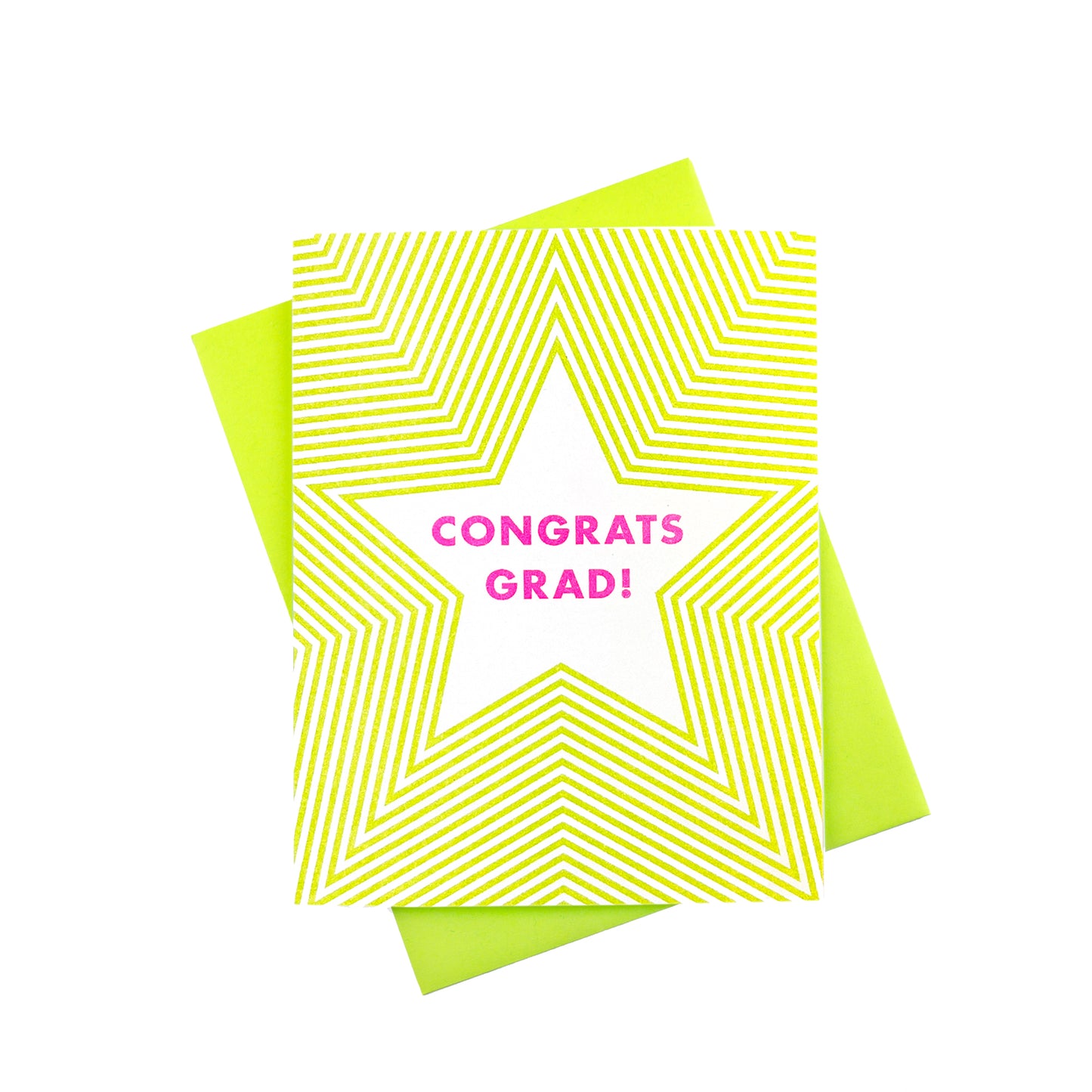 Radiating Superstar "Congrats Grad!" Risograph Greeting Card