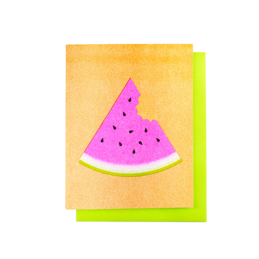 Watermelon - Risograph Greeting Card