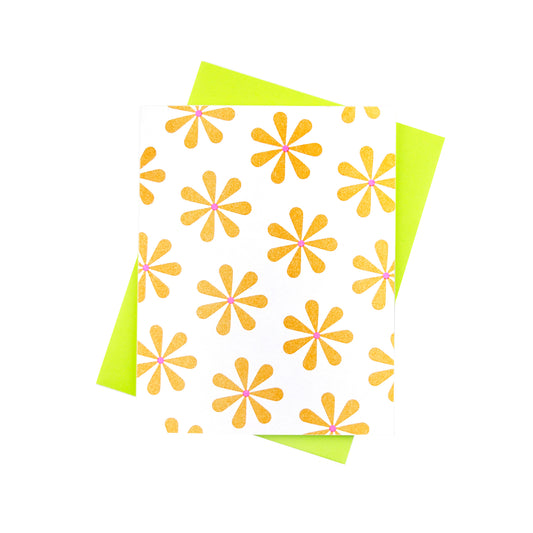 Daisy Pattern - Risograph Greeting Card
