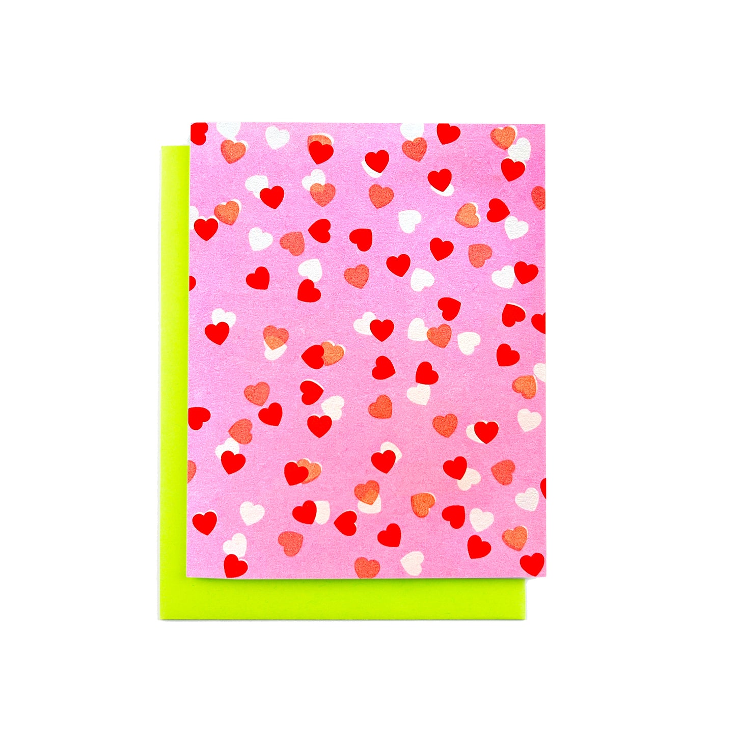 Heart Confetti - Risograph Greeting Card