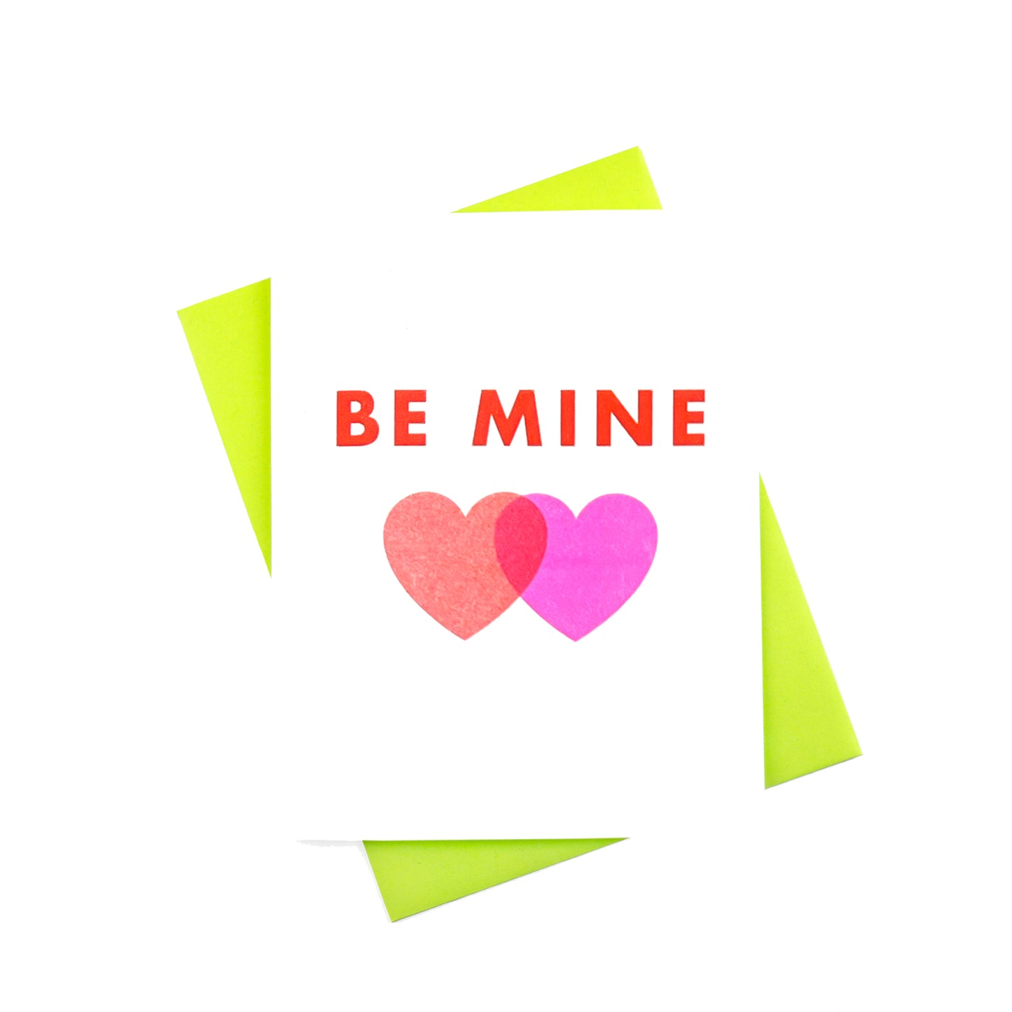 Be Mine Hearts - Risograph Valentine's Day Card