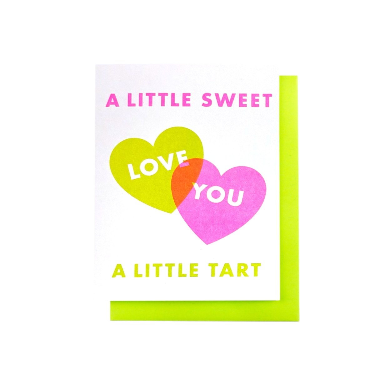 "A Little Sweet, A Little Tart" Hearts - Risograph Love Card - Next Chapter Studio
