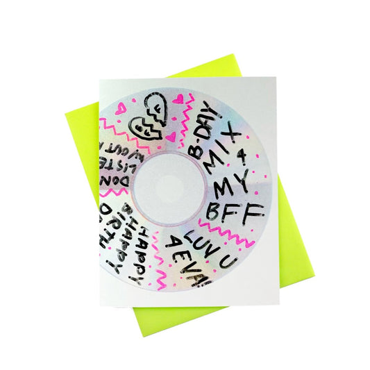 Burned CD Birthday - Risograph Card - Next Chapter Studio