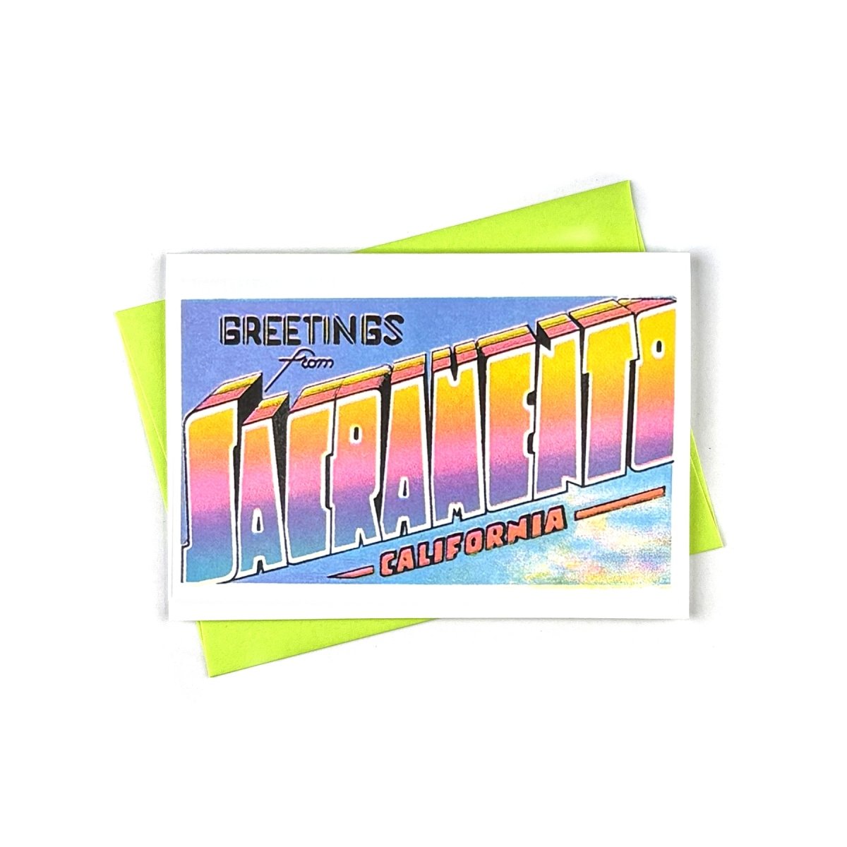 Greetings from: Sacramento - Risograph Card and Print - Next Chapter Studio