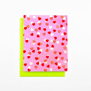 Heart Confetti - Risograph Greeting Card - Next Chapter Studio