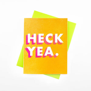 "Heck Yea." - Risograph Greeting Card - Next Chapter Studio