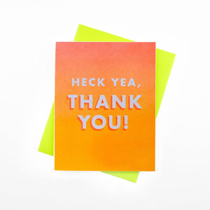"Heck Yea, Thank You!" - Risograph Greeting Card - Next Chapter Studio