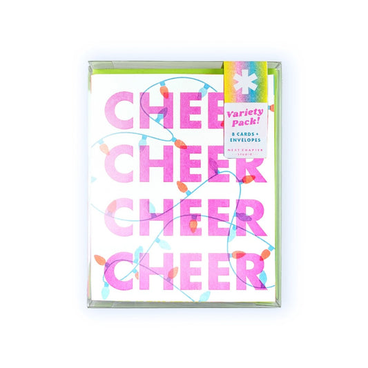 Holiday Retro Repeats - Variety Pack - Risograph Greeting Cards - Next Chapter Studio