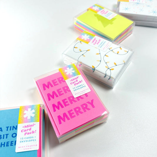 Mini Holiday Card Pack! - Variety - MINI Risograph Cards - Next Chapter Studio