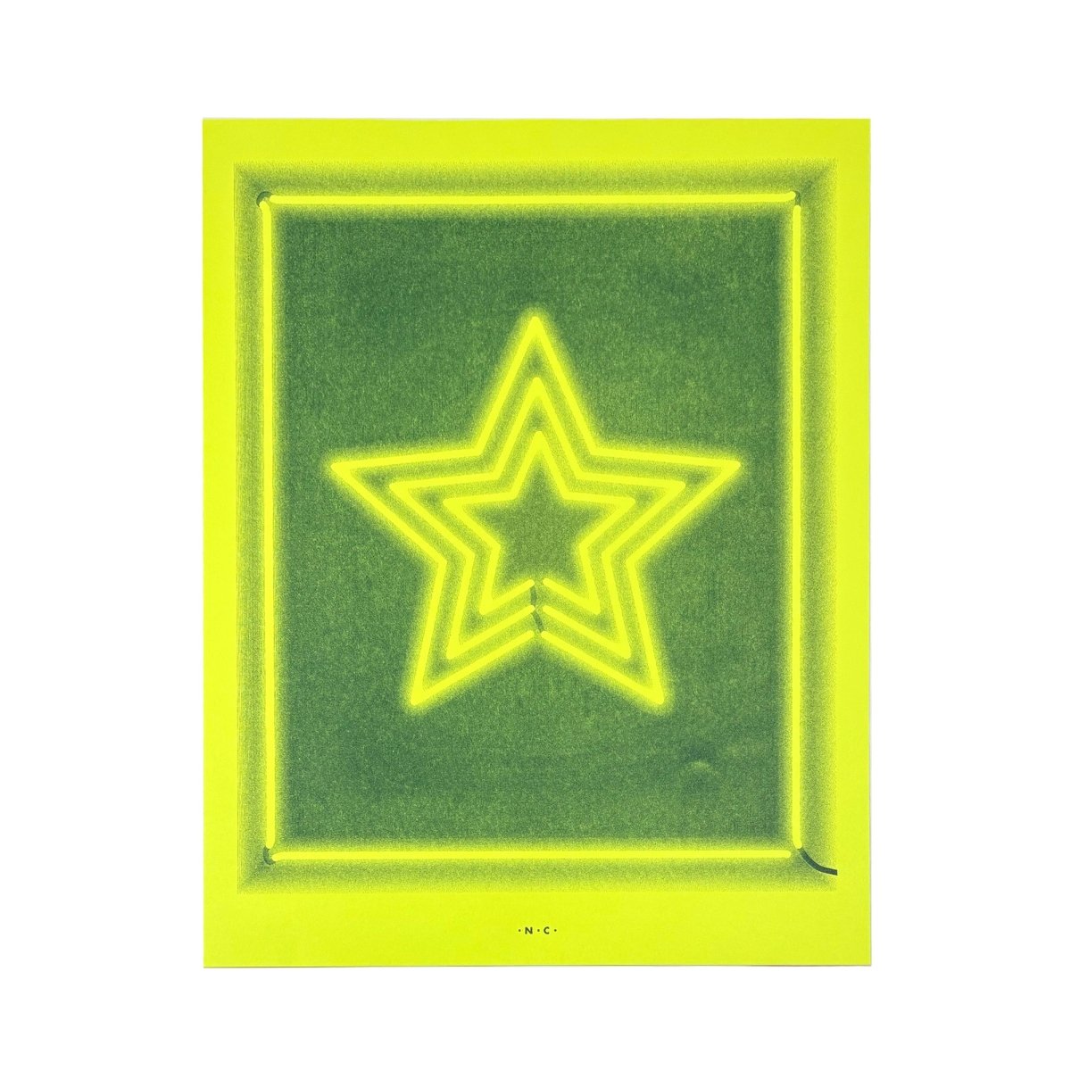 Neon Brights Star - Risograph Art Print - Next Chapter Studio