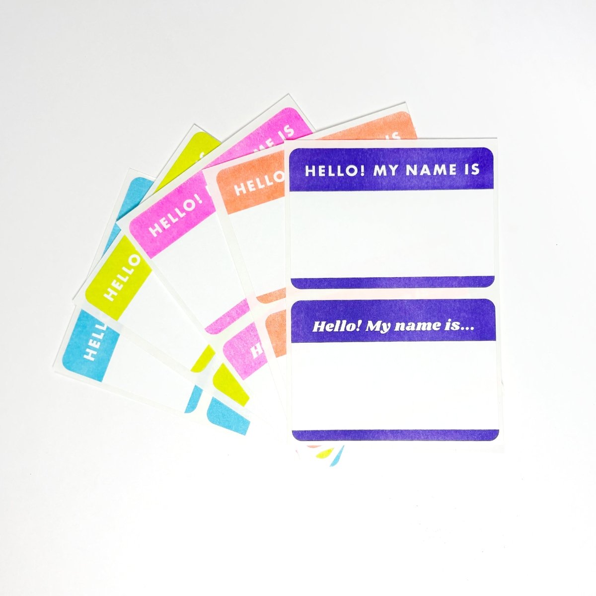 Neon Name Tags - Riso Stickers - Next Chapter Studio