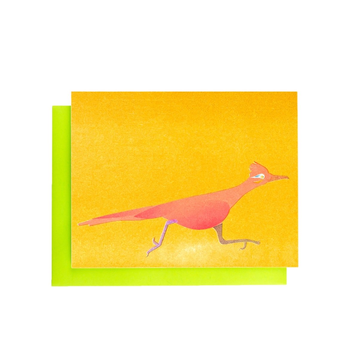 Neon Roadrunner - Risograph Greeting Card - Next Chapter Studio
