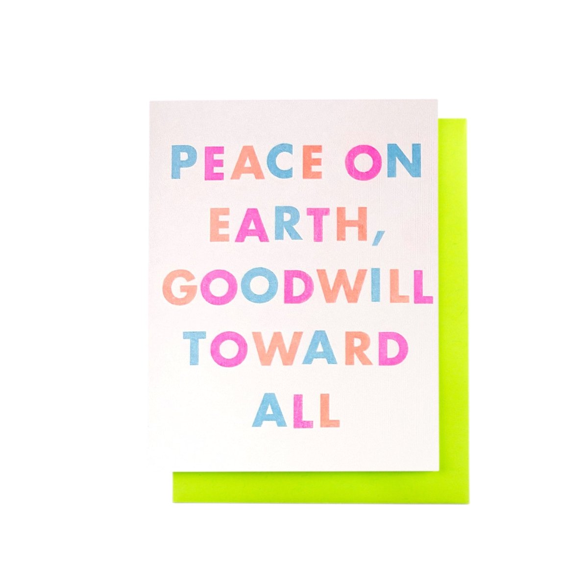 "Peace on Earth, Goodwill Towards All" Holiday Risograph Greeting Card - Next Chapter Studio