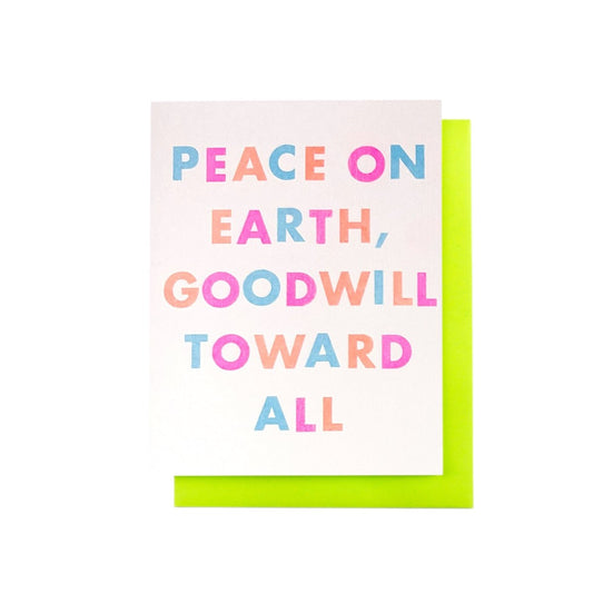 "Peace on Earth, Goodwill Towards All" Holiday Risograph Greeting Card - Next Chapter Studio
