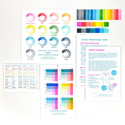 Riso Color Chart & Print Info - 2024 Next Chapter Studio - Next Chapter Studio