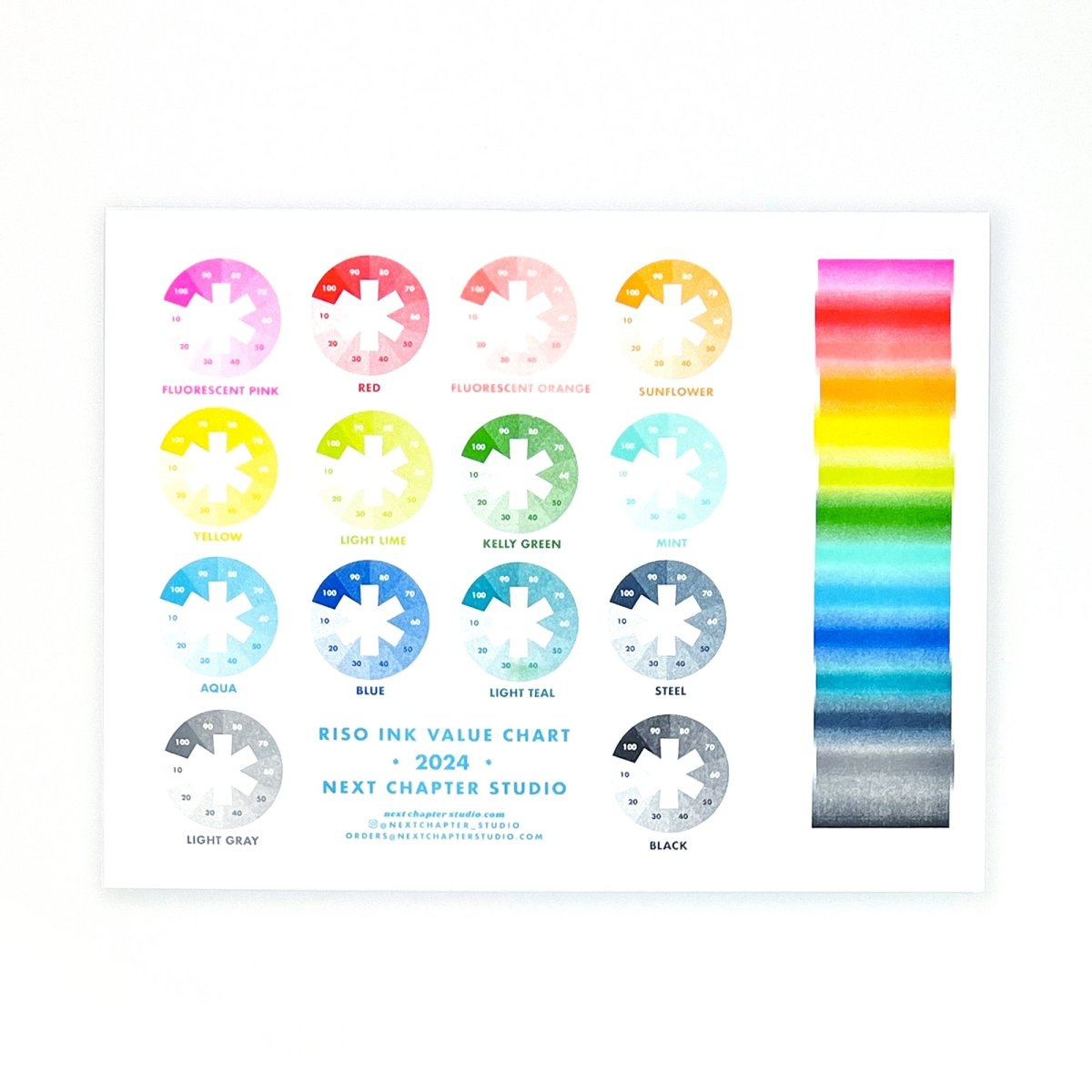 Riso Color Value Chart - 2024 Next Chapter Studio